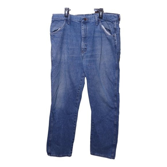 Rustler Men's Blue Denim Work Jeans Size 38x32